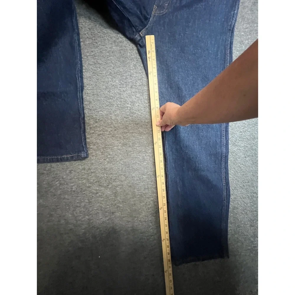 Levis Western Fit Jeans Mens 36x32 Dark Wash Indigo Denim Straight Leg Red Tab